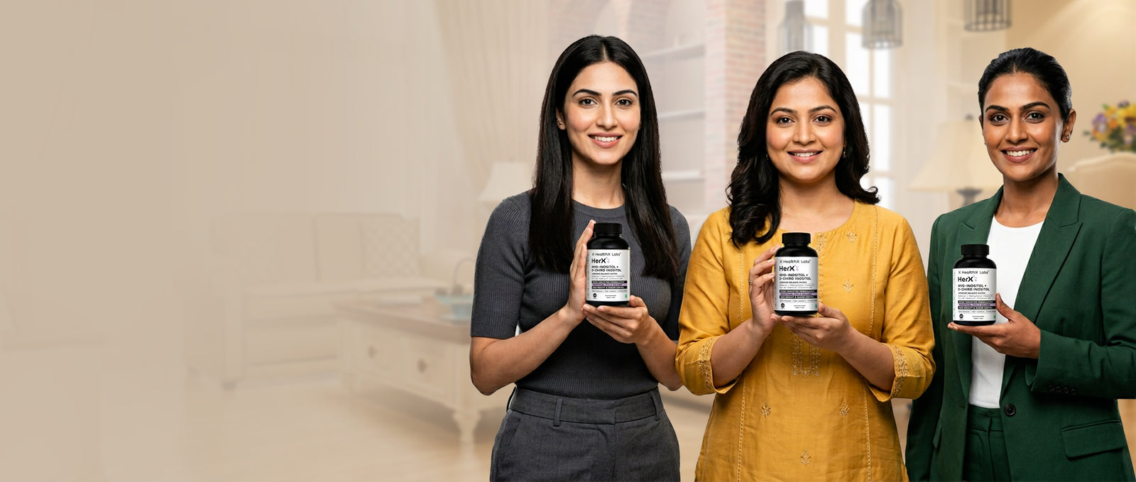 HerX women's hormonal balance PCOS supplement by HealthX Labs – best PCOS and hormonal wellness tablets in India